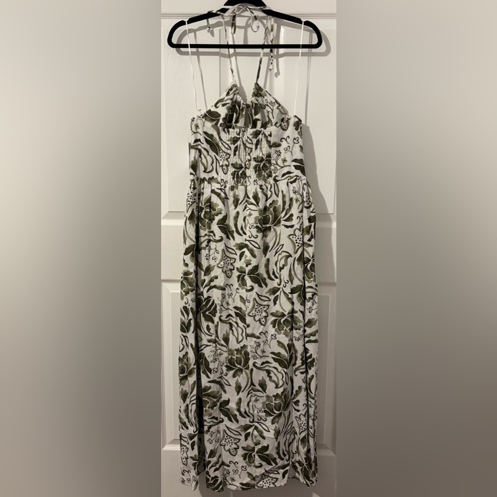 NWT 1State Green Leaf Print Maxi Dress - Picture 3 of 8